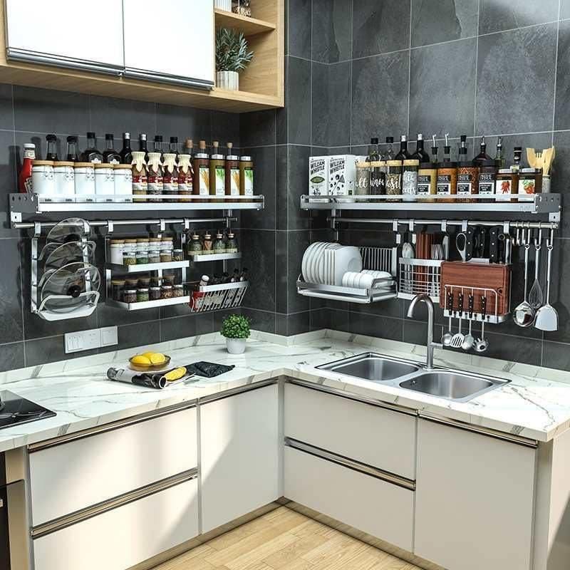 不锈钢厨房置物架碗碟架调料架挂架304刀架壁挂免打孔收纳架加厚,厨房/烹饪用具,厨房置物架/置物柜/角架,淘宝优惠券,粉丝福利购,淘宝优惠卷