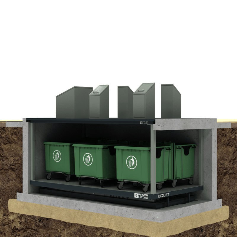 液压地埋式垃圾箱升降台 智能自动升降环卫藏地式垃圾桶升降平台