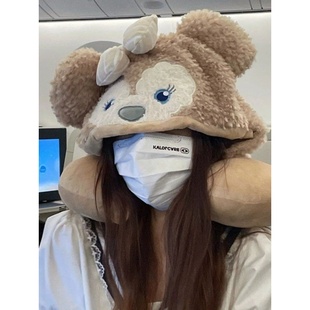 雪莉玫U型枕迪士尼帽子可爱连帽颈枕u形枕开车飞机高铁旅行护颈枕