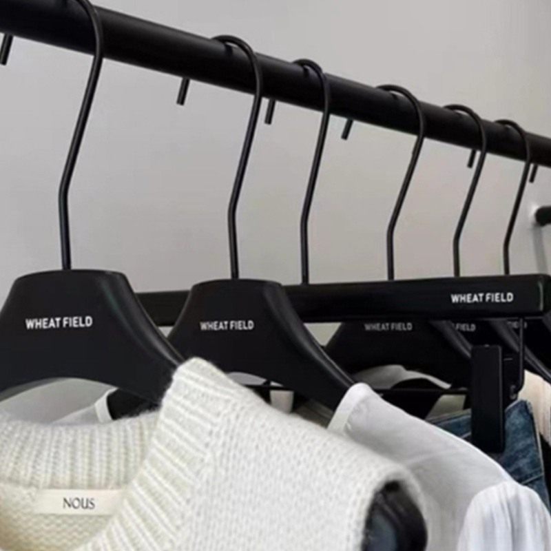 儿童衣架网红款服装店无男女童装衣服实木木质痕防滑黑色专用架子,收纳整理,木质衣架,淘宝优惠券,粉丝福利购,淘宝优惠卷