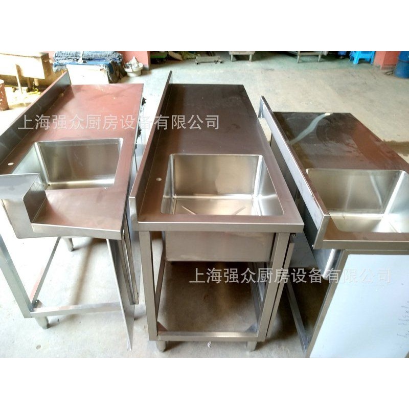 304不锈钢水池水槽三眼洗手池食堂厨房饭店洗碗池不锈钢三.星水池