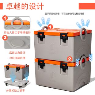 艾思珂酒店食堂商用大容量外卖快餐盒饭食品保温箱76L冷藏周转箱