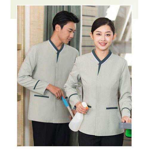 物业置地酒店秋冬装客房宾馆清洁员阿姨大码保洁工作服长袖男女款