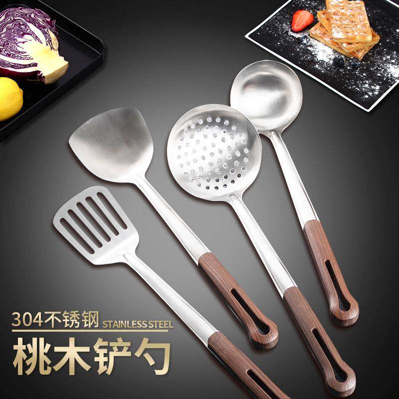 新品 304不锈钢铲勺 厨房烹饪锅铲汤勺 桃木塑料柄大漏勺煎铲厂家,厨房/烹饪用具,漏勺/滤网勺,淘宝优惠券,粉丝福利购,淘宝优惠卷