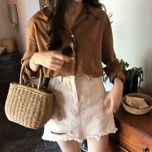 新品 2024夏季新款日韩简约草编包沙滩包百搭藤草包女手提藤编包