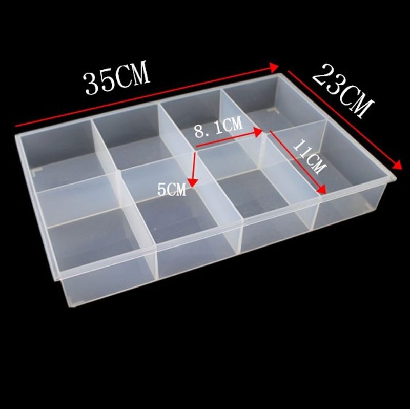 8格20格9格12格6格无盖透明塑料盒电子元件收纳盒柜台样品展示盒