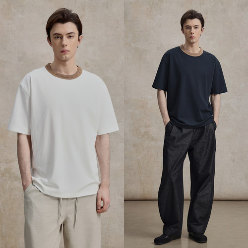 CAKUNTA醋酸天丝混纺舒爽短袖