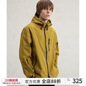 CAKUNTA 微格纹肌理科技冲锋衣’可调节松紧连帽夹克 都市休闲