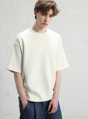 CAKUNTA 极简主义_侧面抽绳设计 290g 32S高支高柔食毛棉短袖