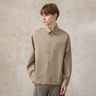 CAKUNTA 高支高密精梳棉双排扣设计衬衫 挺括宽松版型平口下摆