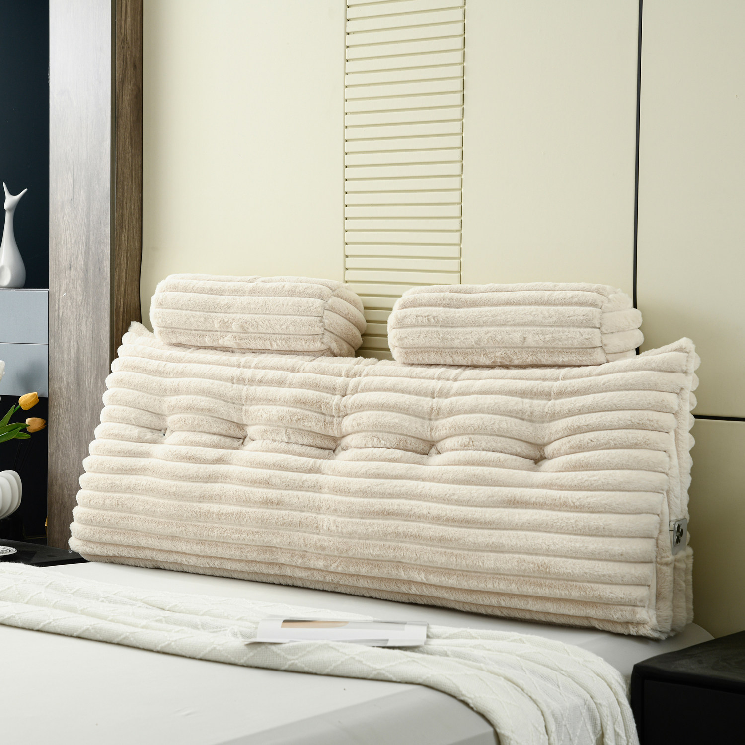 2026新款高克重兔兔绒长三角靠枕+头枕DZ,居家布艺,床头靠垫,淘宝优惠券,粉丝福利购,淘宝优惠卷