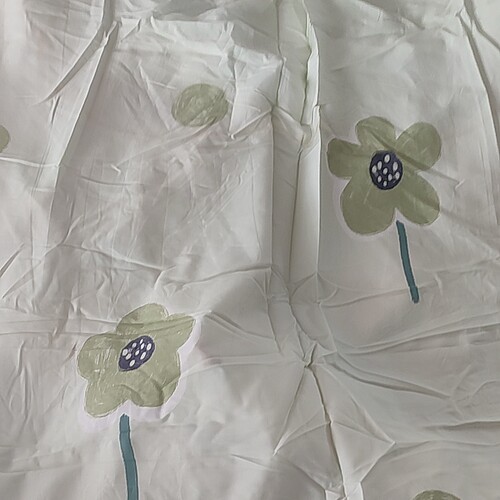 9号绿底大花磨绒布料幅宽2.5一米重0.7斤一米8.9元有水渍