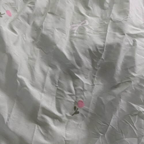 绿底蝴蝶结粉花纯棉斜纹2*2.3被套9号