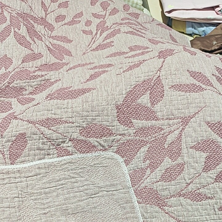 12豆沙树叶枕巾一对50*80水洗提花纱
