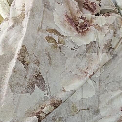 19号咖色大花磨毛布料加厚数码幅宽2.5一米14元一米0.8斤重