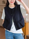 马甲女2026春季 简约休闲文艺感无领泡泡洋气显瘦百搭背心上衣