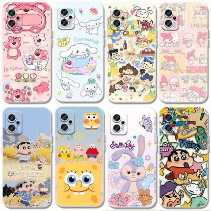适用红米note12手机壳小熊redmi可爱女note12Turbo新卡通note12tpro小新note12R情侣pro粉嫩5G软胶套防摔por