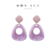MOON ACC 柔雾紫晕染几何图形耳钉小众设计感耳环文艺气质感耳夹