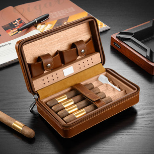 茄龙雪茄便携盒雪松木醇养保湿盒防风打火机雪茄剪三件套CA-25LX