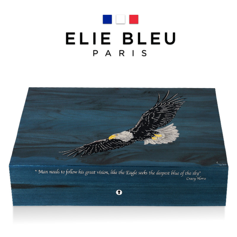 ELIE BLEU黑夜之鹰进口高端雪茄保湿盒雪松木保湿柜雪茄盒