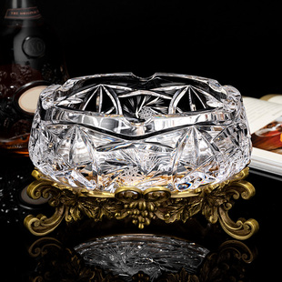 CIGARLOONG茄龙雪茄烟灰缸欧式 23EP9 玻璃烟缸镶铜手工制作CLG