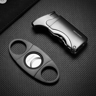 茄龙雪茄剪雪茄打火机二件套锋利带雪茄钻开孔器精美礼盒CL-TZ009