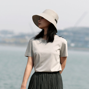 2024新款女士短袖t恤  简约桑蚕丝丝光棉T恤夏天女装纯色正肩t恤