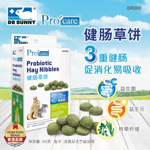 包邮 新品 兔博士博卫健肠草饼60g 小宠磨牙零食饼干兔子龙猫豚鼠