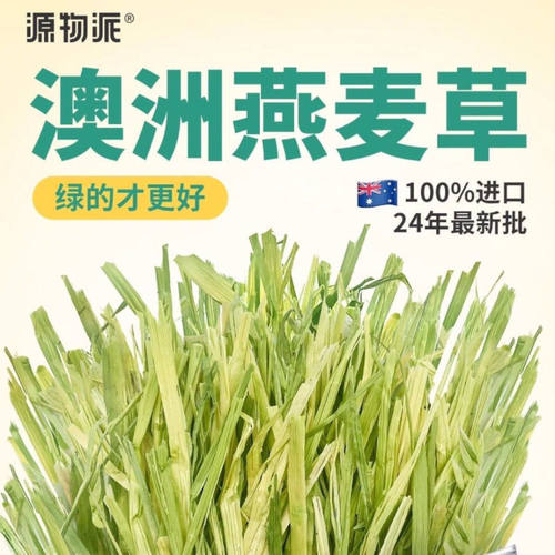 包邮源物派3A澳洲燕麦草500g兔子龙猫豚鼠荷兰猪进口晒干牧草干草