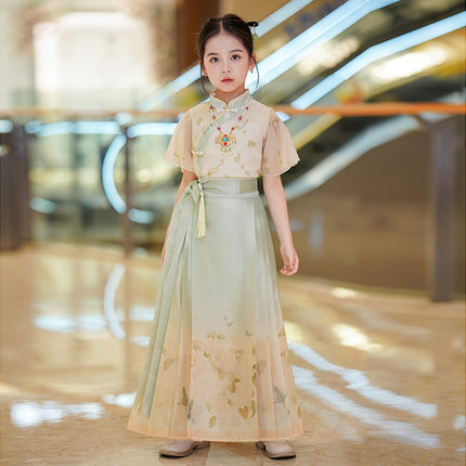 马面裙女童2026新款儿童汉服新中式古风套装中国风古装女孩唐装春