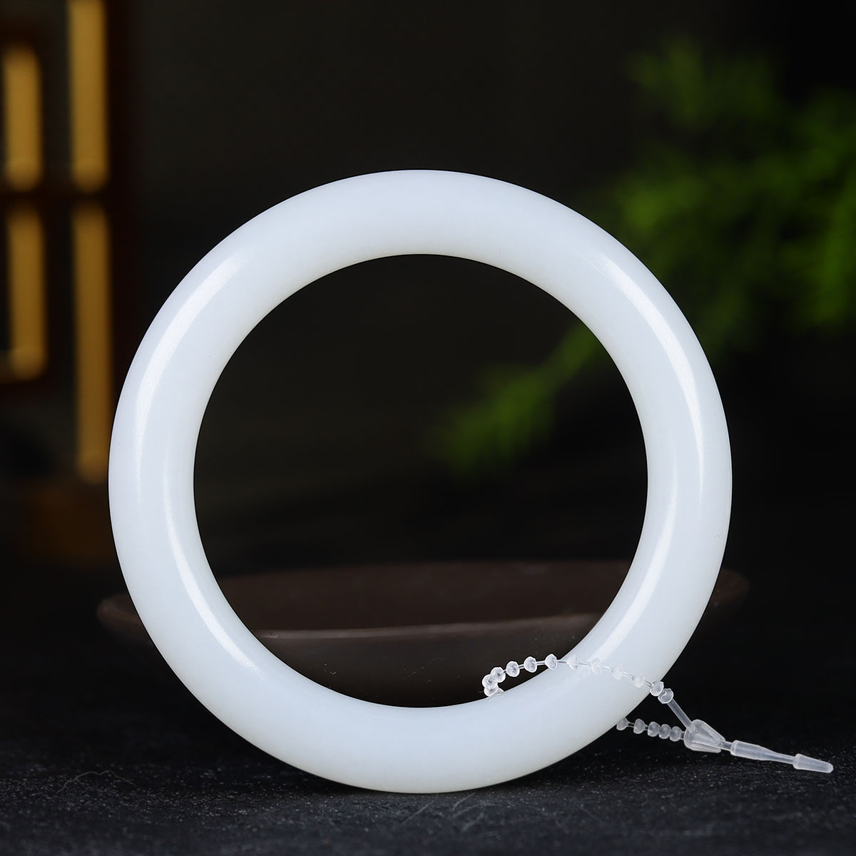 （古晨珠宝）新疆和田玉羊脂白玉手镯玉镯子腕间优雅56g