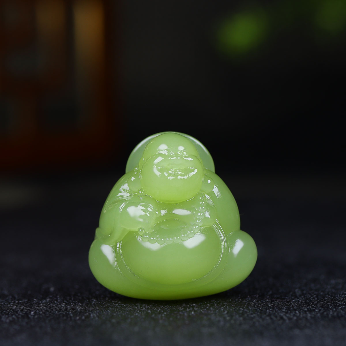 （古晨珠宝）新疆和田玉黄玉弥勒佛挂件吊坠玉坠有福相伴22g