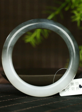 古晨和田玉半烟紫手镯