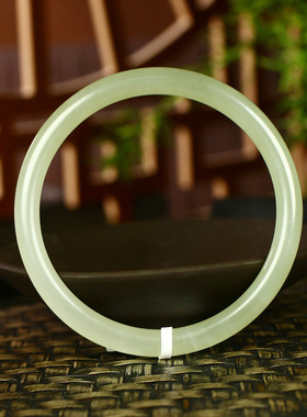 （不议价）润玉缘和田玉晴水细圆条手镯女款玉镯腕间优雅18g56mm