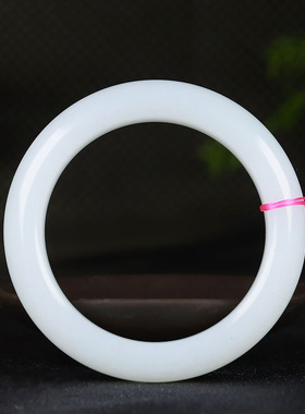 （古晨珠宝）新疆和田玉羊脂白玉手镯玉镯子腕间优雅75g