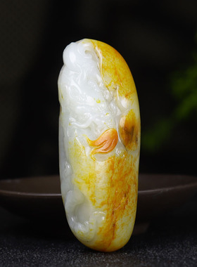 （古晨珠宝）新疆和田玉白玉籽料祥龙把件手玩瑞兽赐福103g