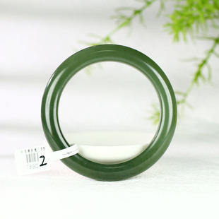 (不议价)润玉缘和田玉湖水绿圆条手镯女款玉镯腕间美玉悬62g59mm