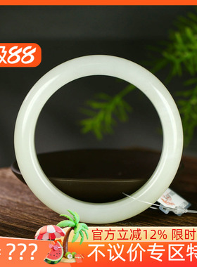 （不议价）润玉缘和田玉冰晴水手镯女款玉镯腕间美玉悬63g60mm