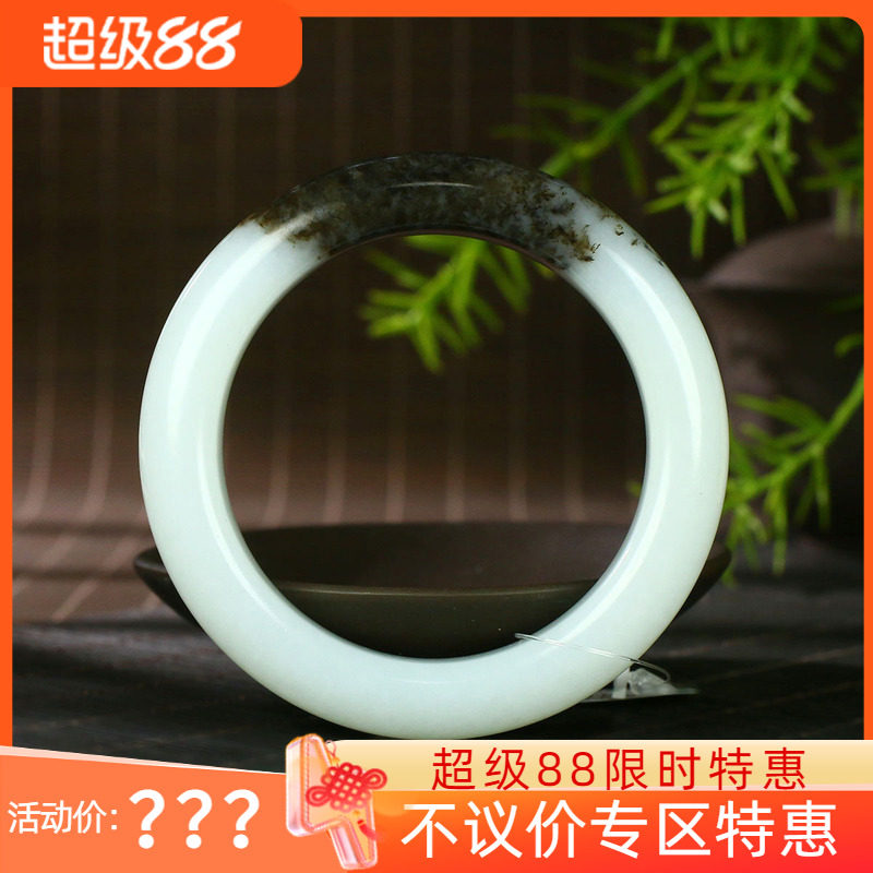 (不议价)新疆和田玉白玉籽料手镯润玉缘女款玉镯腕间优雅80g57mm