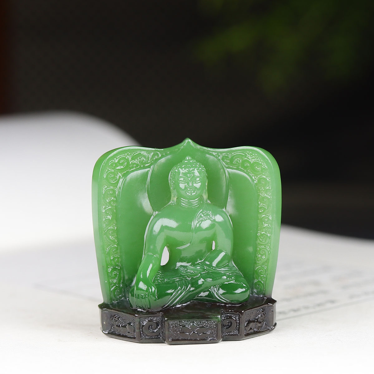 (古晨珠宝) 俄罗斯和田玉老坑聚红皮碧玉阿弥陀佛挂件吊坠玉坠30g