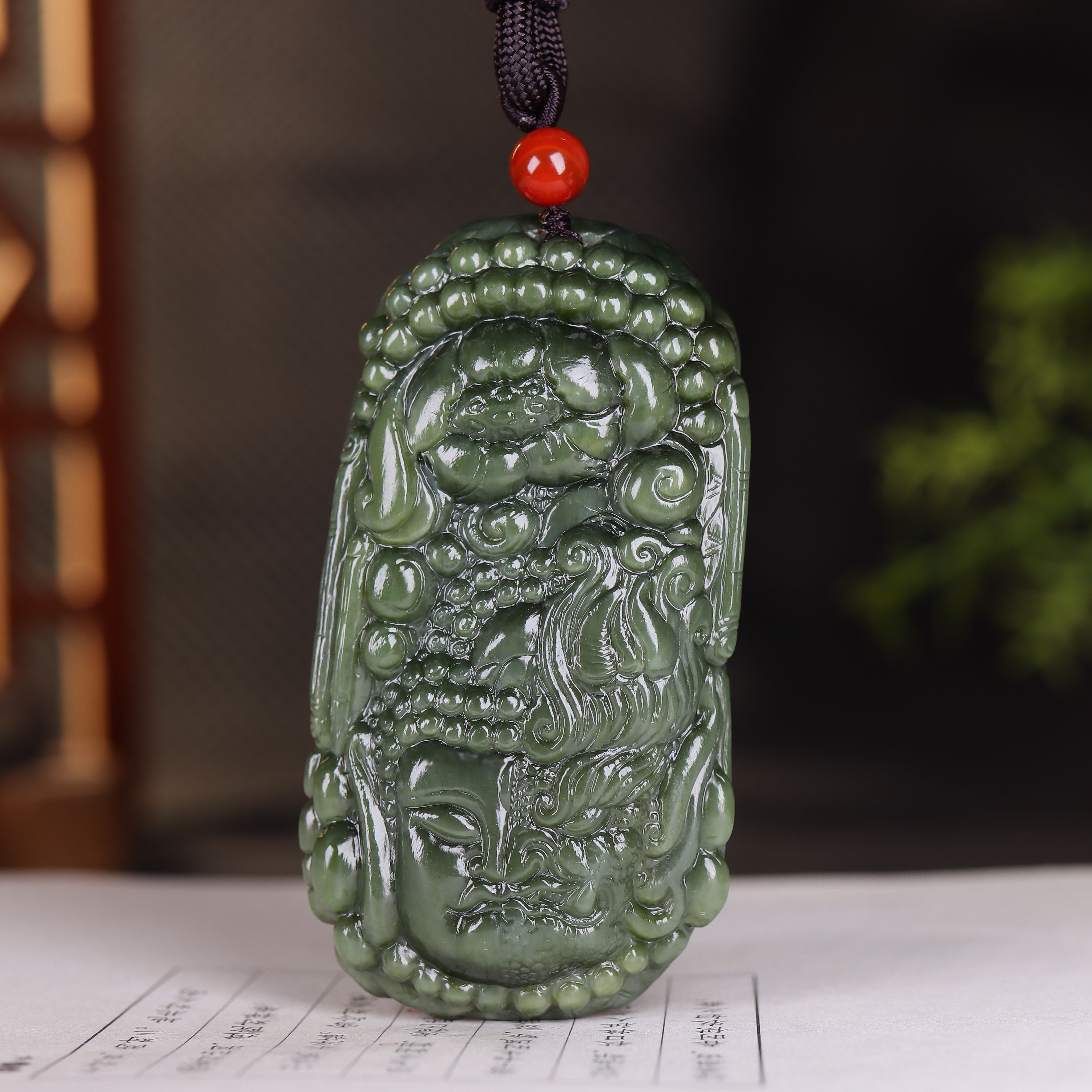 （古晨珠宝）俄罗斯和田玉碧玉佛魔把件手玩一念之间124g