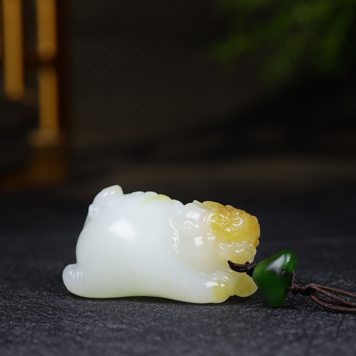 （古晨珠宝）新疆和田玉糖白玉貔貅挂件吊坠玉坠招财进宝64g