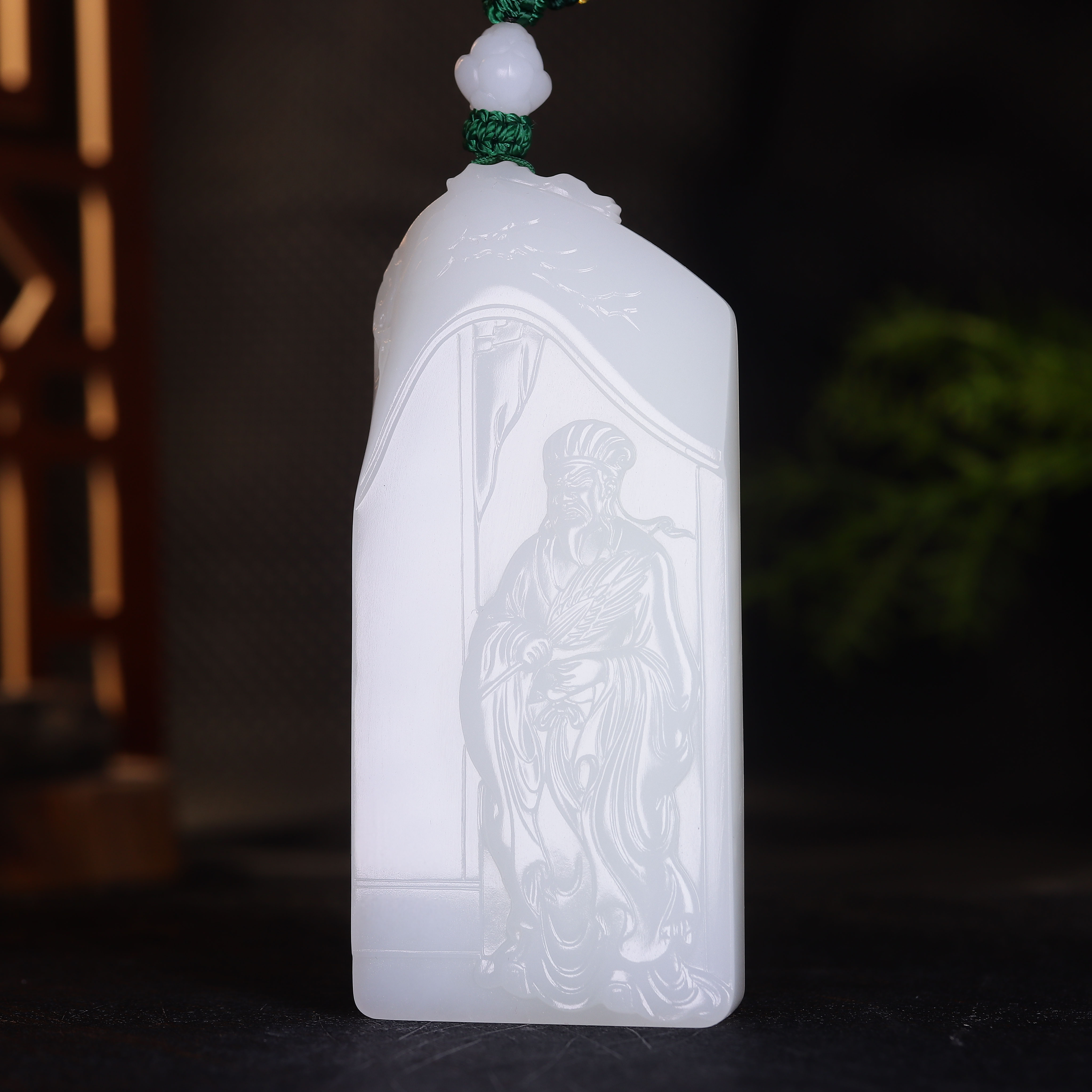 (古晨珠宝) 新疆和田玉羊脂白玉诸葛亮把件手玩神机妙算132g