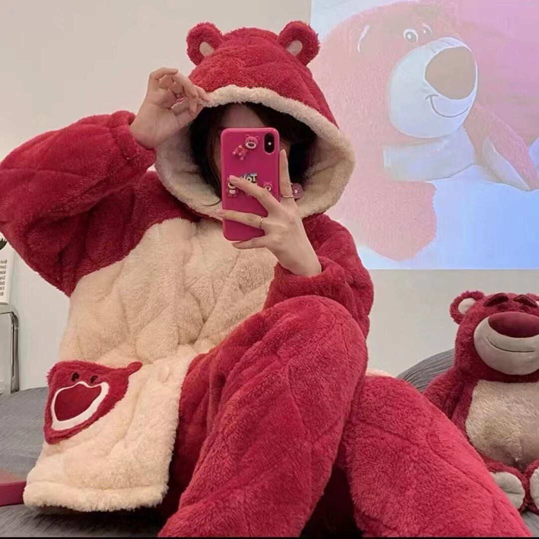 2025睡衣冬季女款珊瑚绒法兰绒三层加厚加绒夹棉袄保暖家居服秋冬,女士内衣/男士内衣/家居服,睡衣/家居服套装,淘宝优惠券,粉丝福利购,淘宝优惠卷