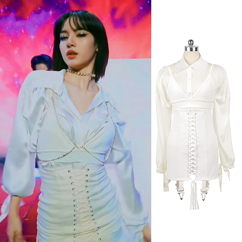 韩国女团吊带衬衫打歌服lisa同款