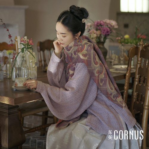 茱萸CORNUS 【现货】融雪立领弓袋袖短衫 明制汉服女装日常通勤