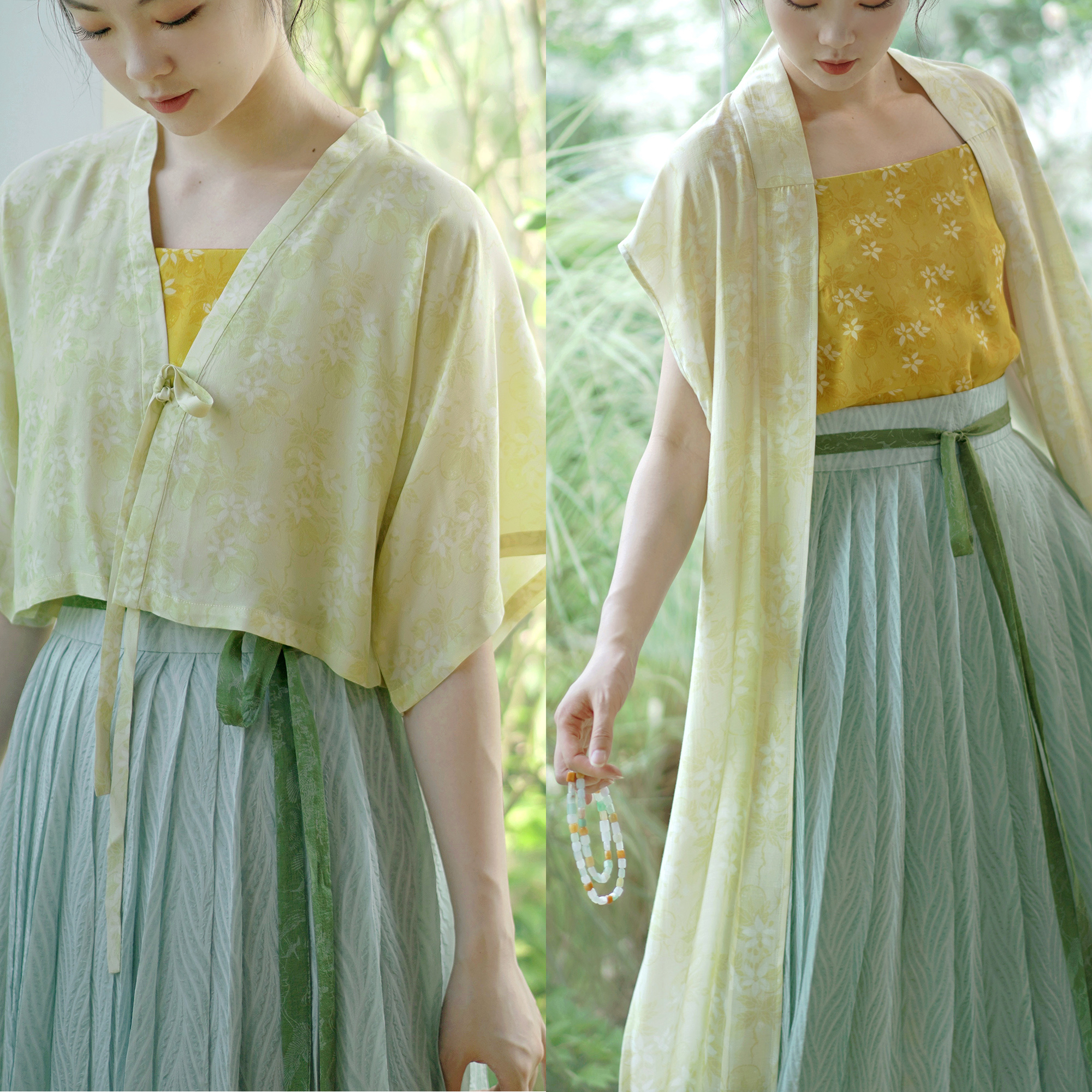 茱萸CORNUS 夏日橙花 宋风长背心/武周背子 汉服女装对襟国风上衣