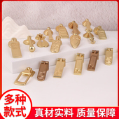 新中式 金色橱柜门抽屉暗扣环衣柜门铜拉丝仿铜衣柜锌合金单孔拉手