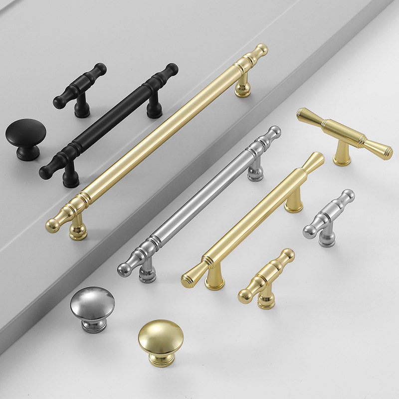 轻奢法式衣柜门黄铜色拉手现代简约橱柜门把手抽屉圆形铜色拉手