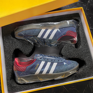 休闲运动阿甘鞋 官方正品 复古做旧男女鞋 德国进口蓝莓色绒面德训鞋